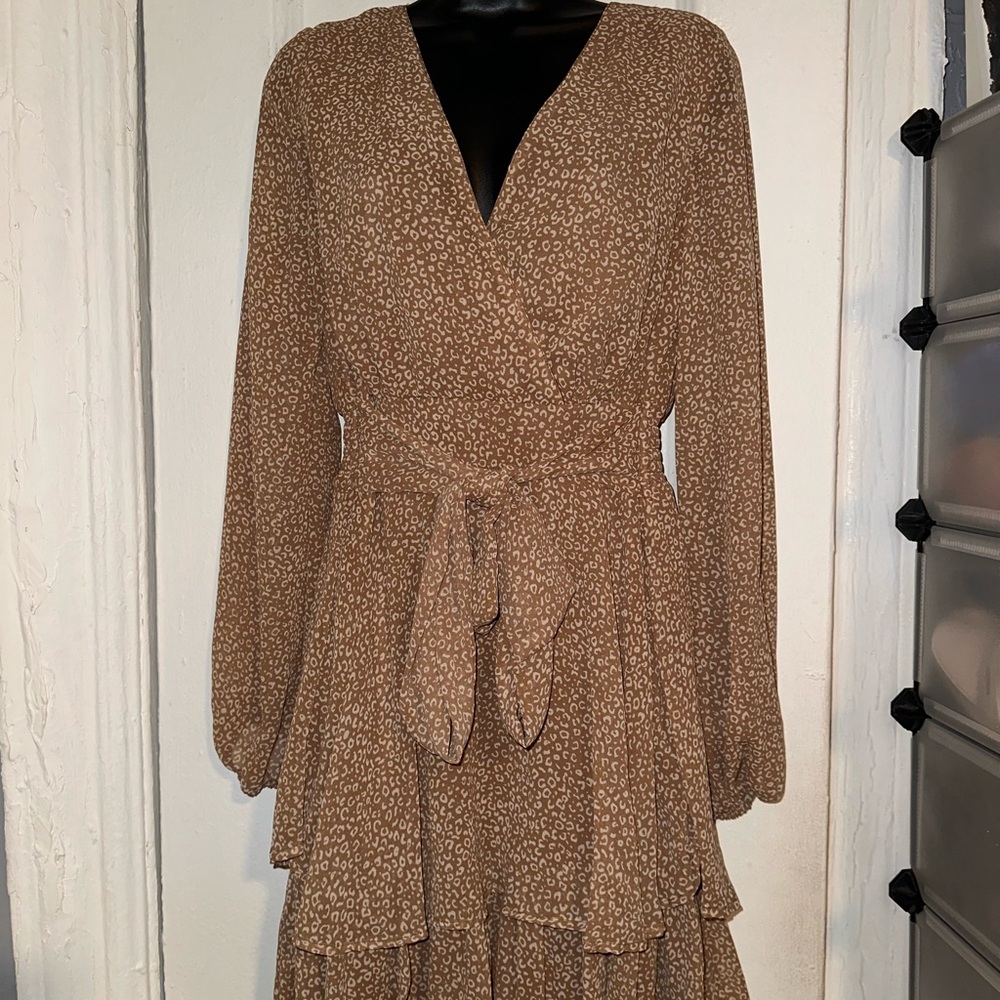 Brown Leopard Print Dress